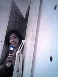 pat at bathroom