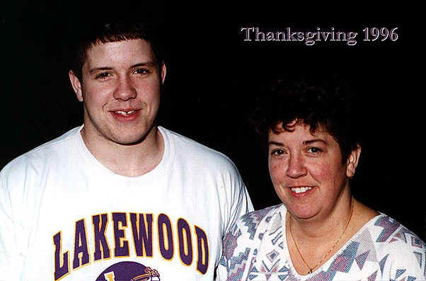 Kitty and son Thanksgiving 1996